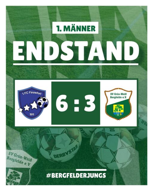 Gemischte Gefühle nach unserem Auswärtswochenende!

Unsere 1. Männermannschaft muss sich am Freitagabend unter Flutlicht in Finowfurt geschlagen geben.

Besser lief es für unsere Zweite: Sie setzt sich am Sonntagvormittag souverän in Marwitz durch und scheint endgültig in die Spur gefunden zu haben! 

#bergfelderjungs