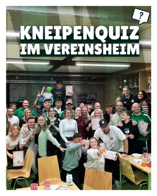 Premiere im Sportpark - das erste Bergfelder Kneipenquiz. 🚀💚

Gestern wurde nach dem Heimspiel nicht direkt der Feierabend eingeläutet. Stattdessen kamen einige aus unserem Männerbereich mit ihren Familien zusammen, um sich in elf Teams kniffligen Quizfragen zu stellen.

Ein Abend abseits des Platzes, mit jeder Menge Knobelei und vor allem einer guten Zeit zusammen.

Ein großes Dankeschön an @promos.kneipenquiz für die unterhaltsame Moderation und einen gelungenen ersten Quizabend im Sportpark! 🍻

#bergfelderfamilie
