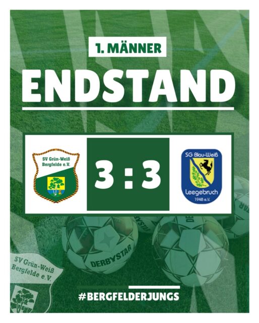 Fassungslos. Niemand im Sportpark versteht, wie man dieses Spiel nicht gewinnen kann. Eine sicher geglaubte 3:1-Führung – und dann verspielen wir in den letzten fünf Minuten alles. 

#bergfelderjungs