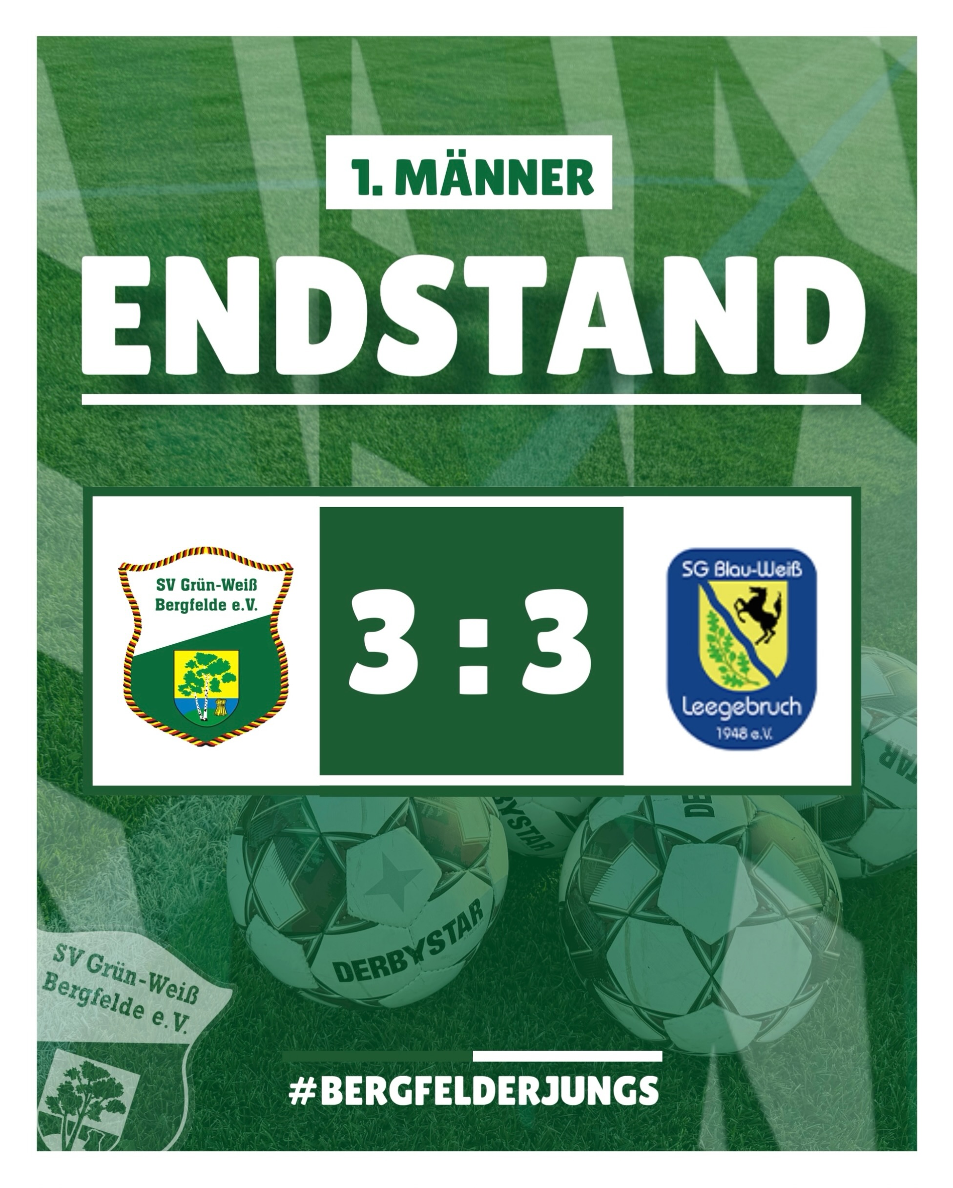 Fassungslos. Niemand im Sportpark versteht, wie man dieses Spiel nicht gewinnen kann. Eine sicher geglaubte 3:1-Führung – und dann verspielen wir in den letzten fünf Minuten alles. 

#bergfelderjungs